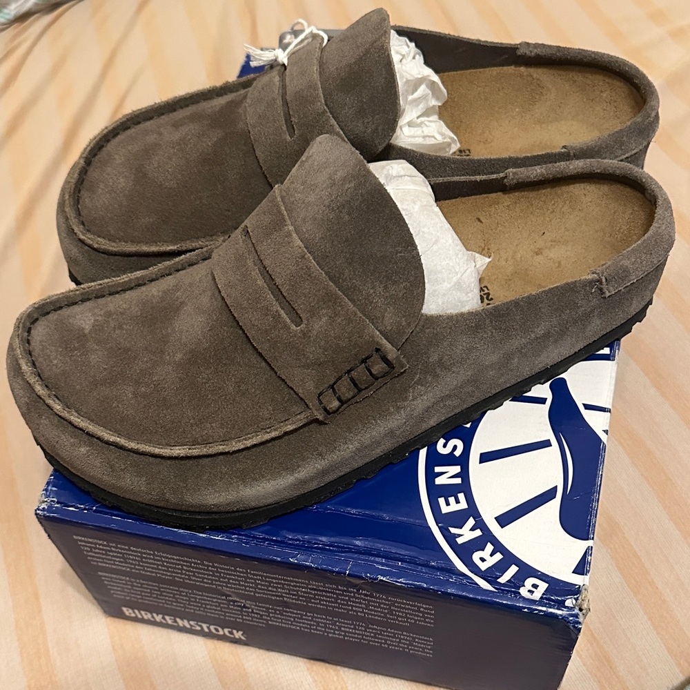 Birkenstock Naples Wrapped in Concrete Grey RARE